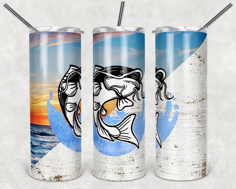 CAMPING/HUNTING?FISHING THEMED 20oz TUMBLER