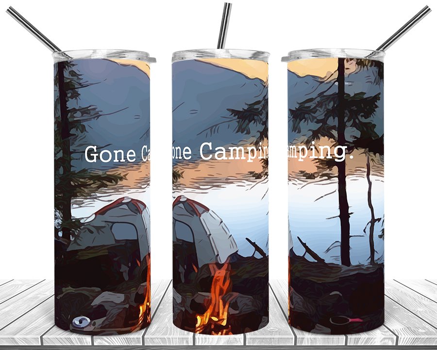 CAMPING/HUNTING?FISHING THEMED 20oz TUMBLER