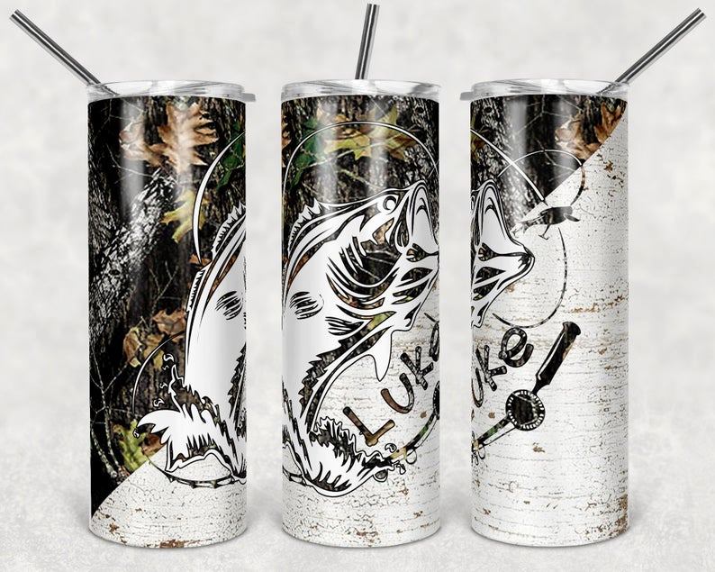 CAMPING/HUNTING?FISHING THEMED 20oz TUMBLER