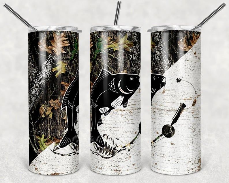 CAMPING/HUNTING?FISHING THEMED 20oz TUMBLER