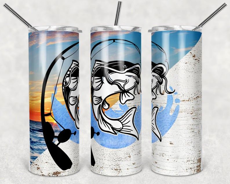 CAMPING/HUNTING?FISHING THEMED 20oz TUMBLER