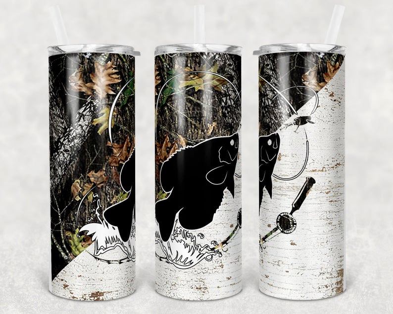 CAMPING/HUNTING?FISHING THEMED 20oz TUMBLER