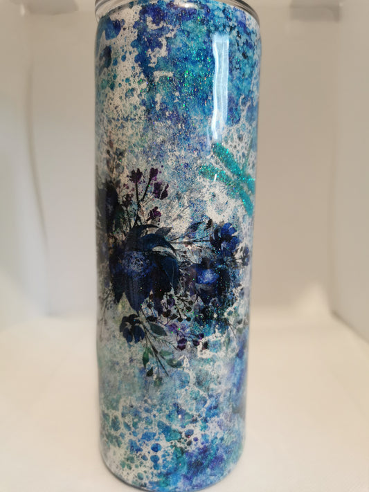 Dragon fly glitter tumbler