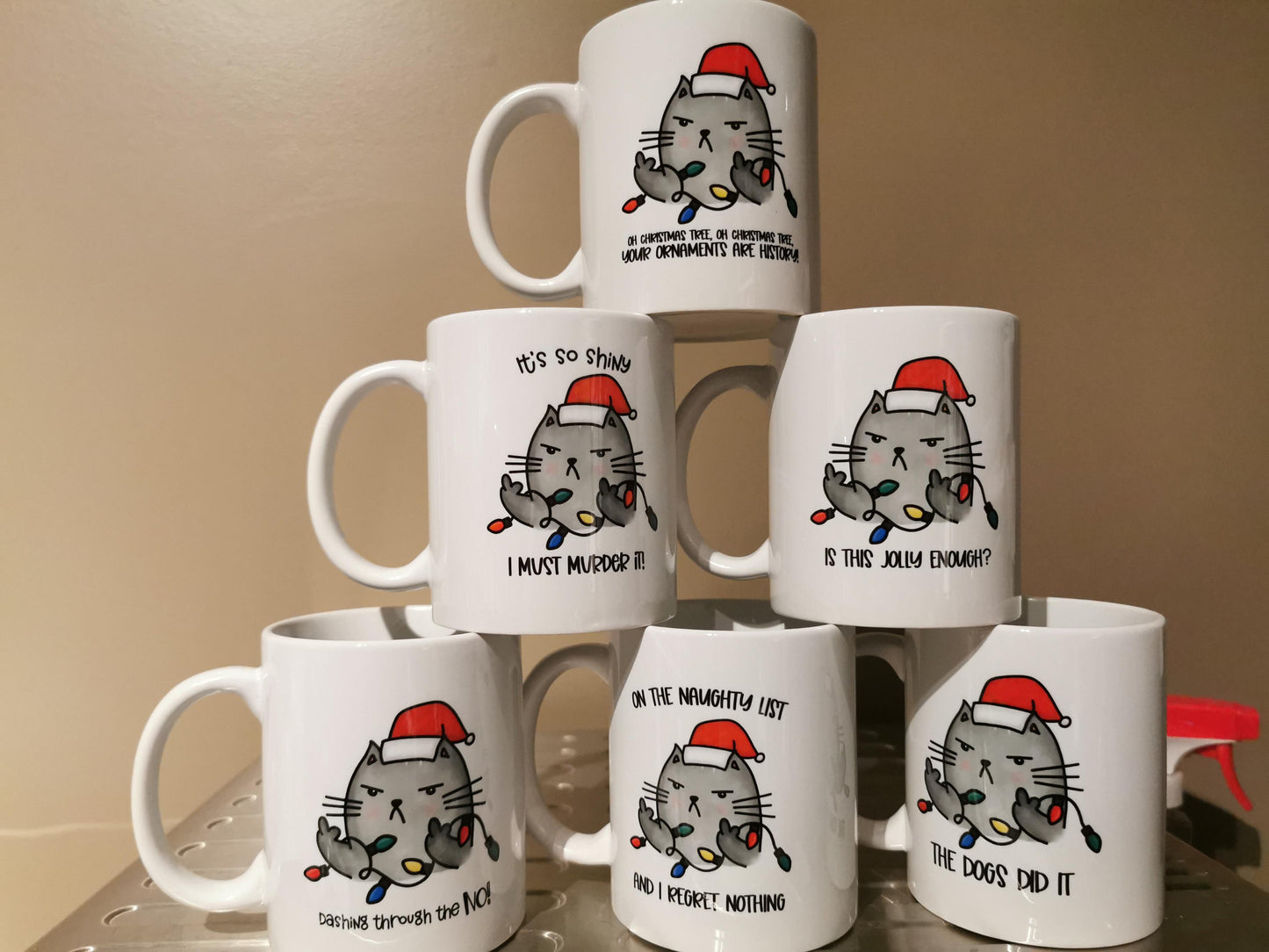 Grumpy Christmas Cat MUG