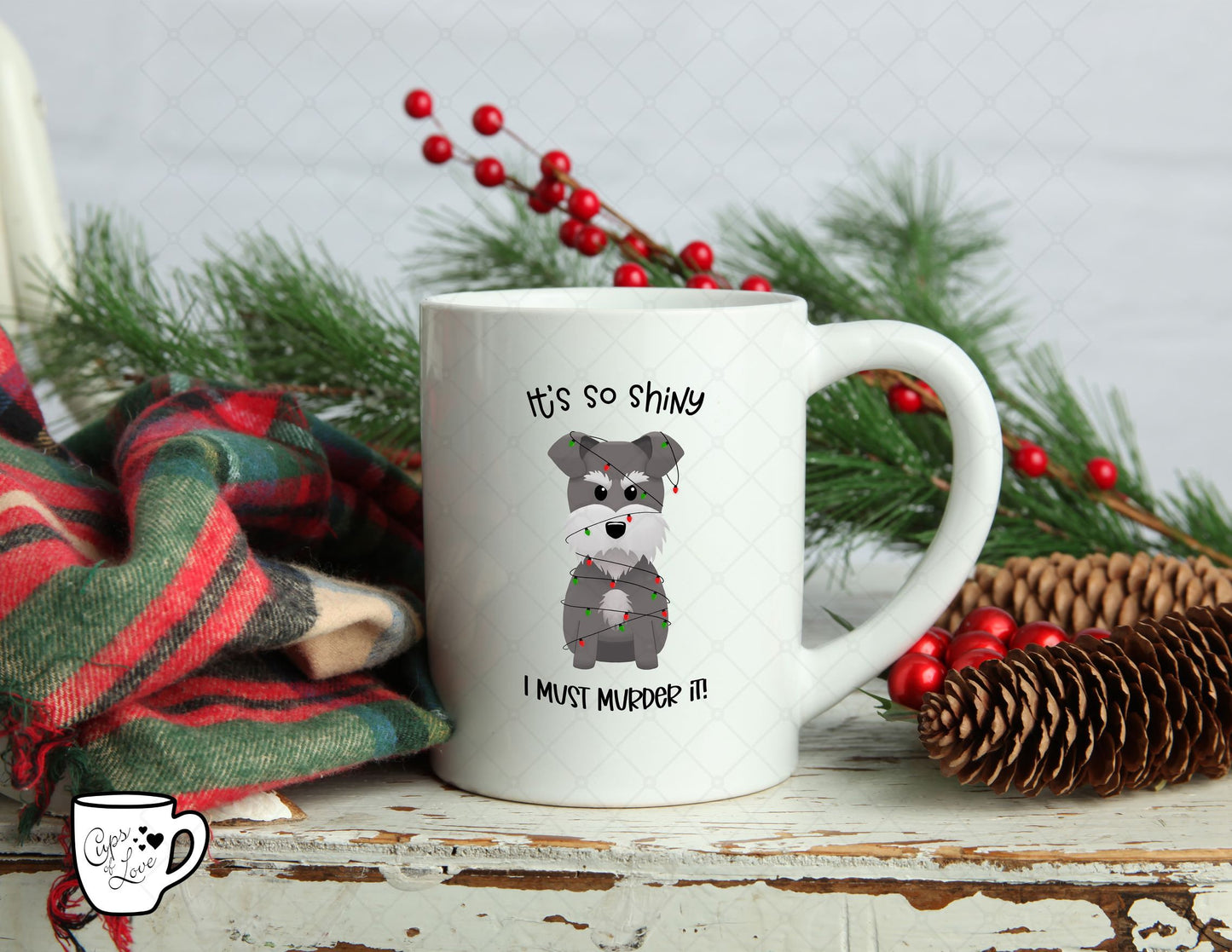 Grumpy Christmas Dog MUG