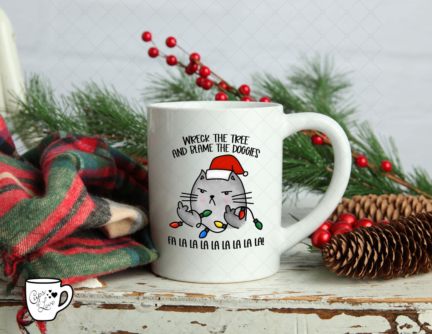 Grumpy Christmas Cat MUG