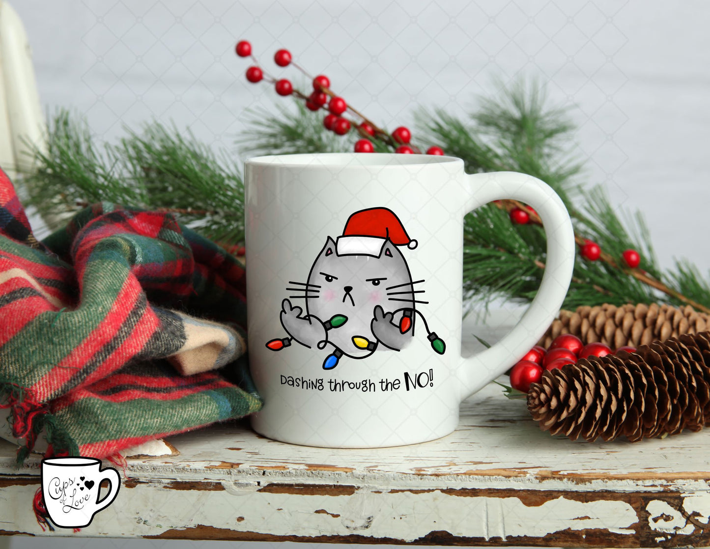 Grumpy Christmas Cat MUG