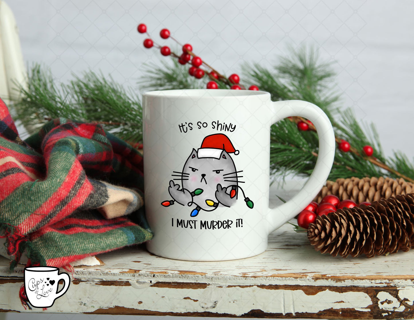 Grumpy Christmas Cat MUG