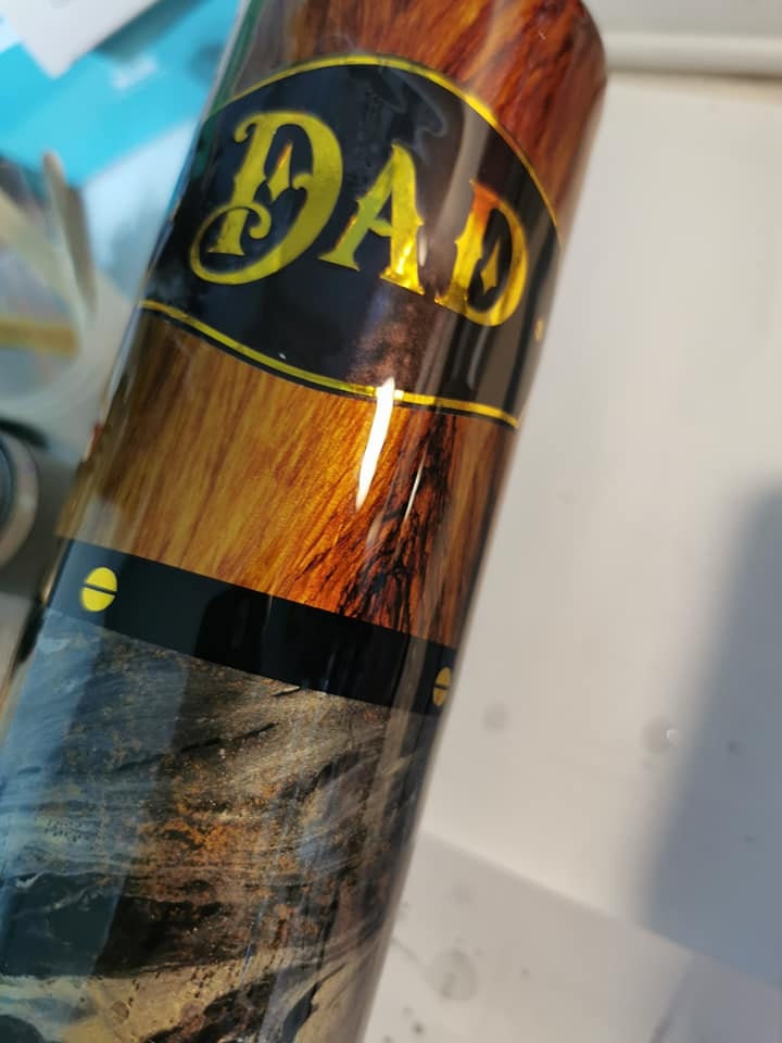 Dad tumbler with wood and marble look