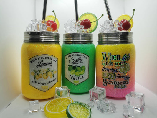 Summer mason jar style tumblers