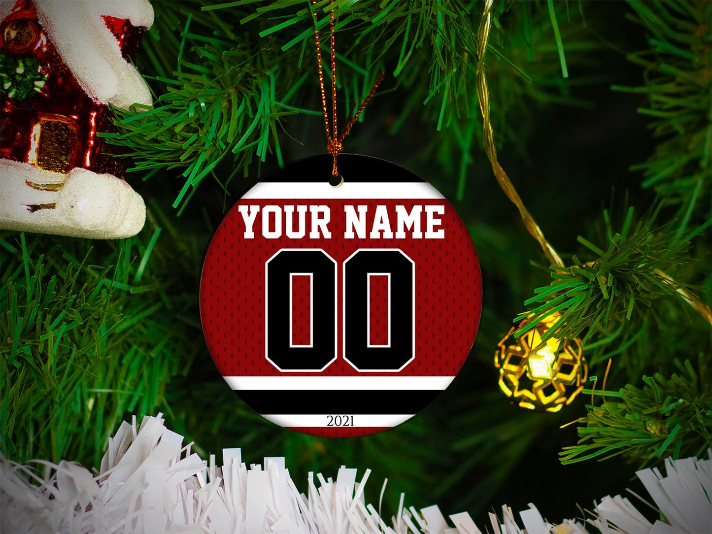 Personalized Jersey Ornament (Choose your own color combo)