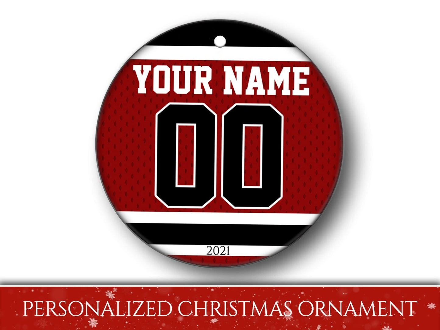 Personalized Jersey Ornament (Choose your own color combo)