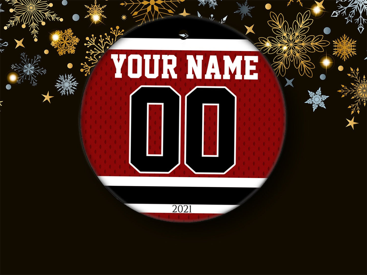 Personalized Jersey Ornament (Choose your own color combo)