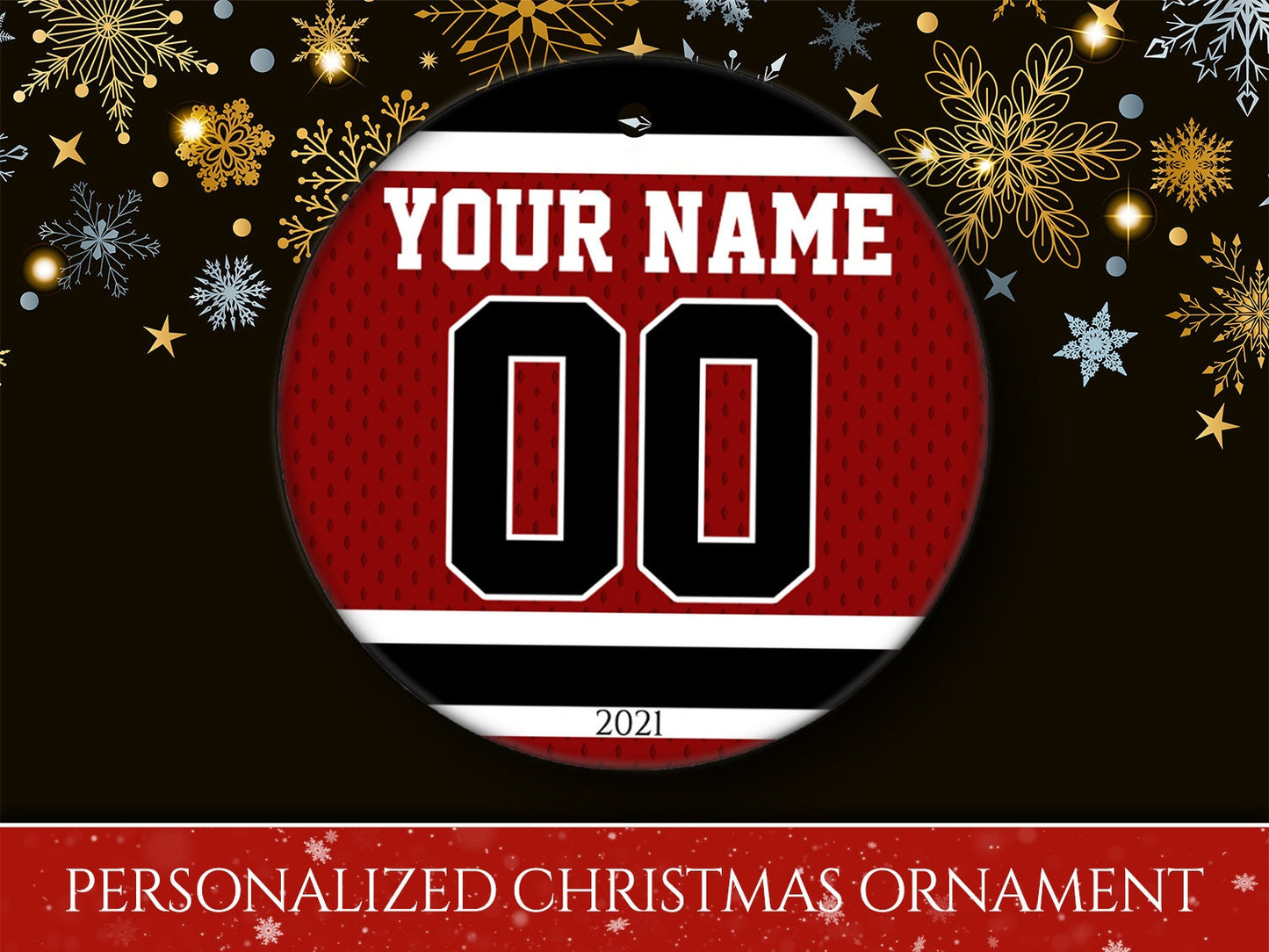 Personalized Jersey Ornament (Choose your own color combo)