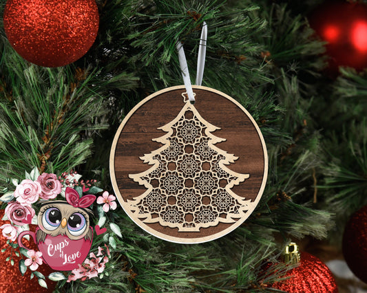 3D Wood look IMAGE Ornament-Tree