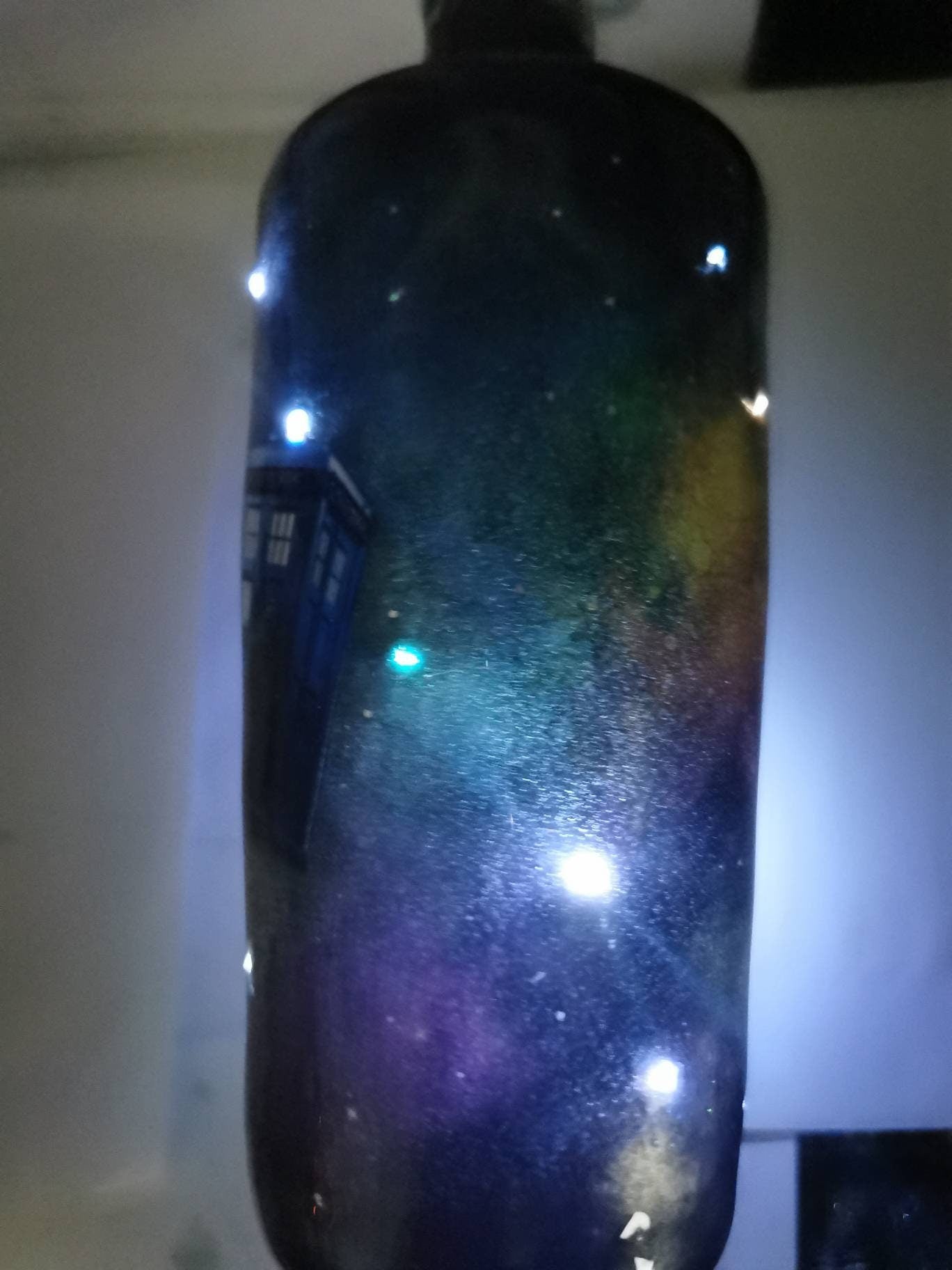 Dr. Who tardis inspired tumbler with working LED lights