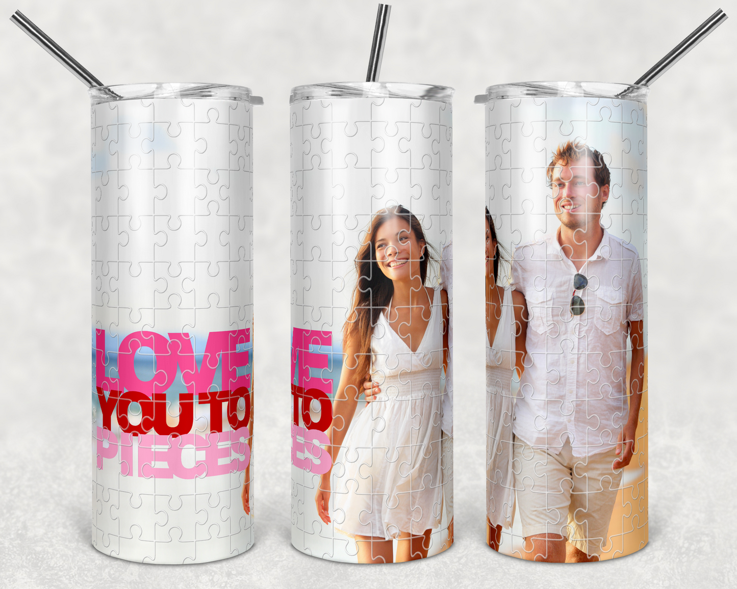 Add your own photo-puzzle tumbler-Love You To Pieces